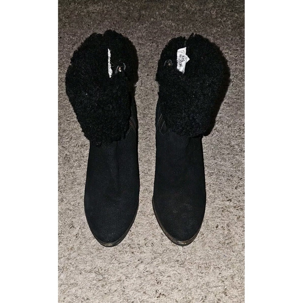 UGG Australia Charlie Boots Womens 7 Black Suede Winter Warm Soft